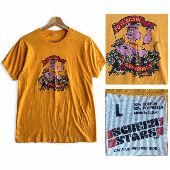 Screen Stars Other - NWOT VTG 1983 Washington Redskins Superhogs Shirt Large Single Stitch NFL Yellow